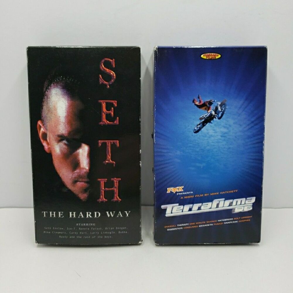 Fox Racing VHS Lot Terrafirma 6 and Seth The Hard Way Motocross Videos